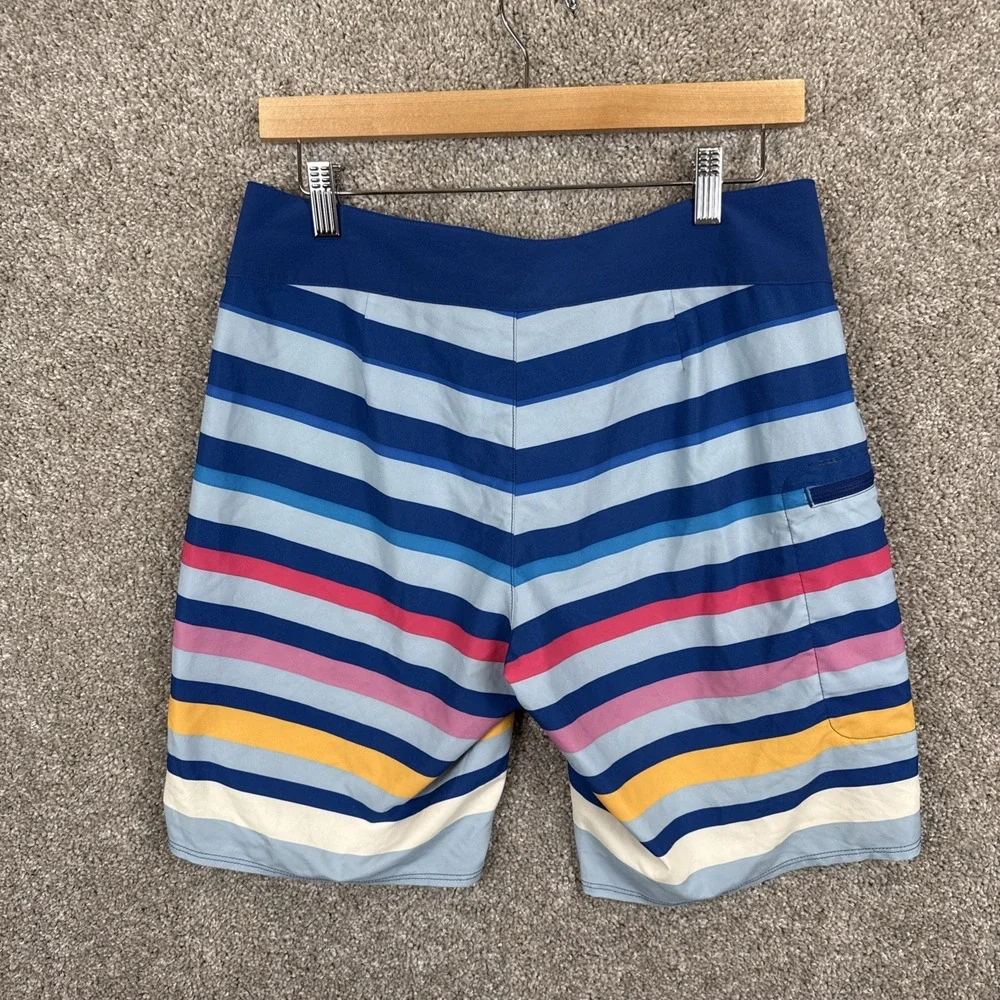 Patagonia Board Shorts Men's Size‎ 30 Striped Swim Trunks Drawstring Beach